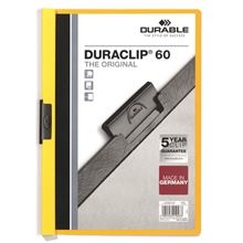 Zakládací desky s klipem Durable Duraclip - A4, kapacita 60 listů, žluté