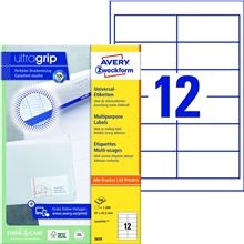 Univerzální etikety Avery Zweckform - bílé, 97 x 42,3 mm, 1 200 ks
