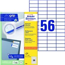 Univerzální etikety Avery Zweckform - bílé, 52,5 x 21,2 mm, 5 600 ks