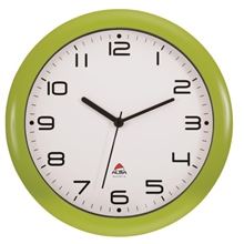 Nástěnné hodiny Hornew- plastové, průměr 30 cm, světle zelené