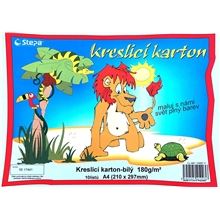 Kreslicí karton A4 - bílý, 180g/m2, 10 listů