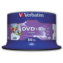 DVD+R Verbatim Printable - potisknutelné, cake box, 50 ks