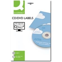 Etikety na CD/DVD Q-Connect - bílé, průměr 117 mm, 2 x 25 ks