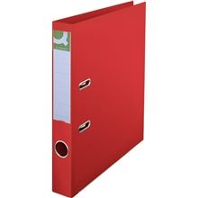 Pákový pořadač Q-Connect - A4, celoplastový, šíře hřbetu 5 cm, červený