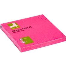 Samolepicí bloček Q-Connect - 76 x 76 mm, neonově růžový, 80 lístků