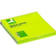 Samolepicí bloček Q-Connect - 76 x 76 mm, neonově zelený, 80 lístků