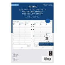 Náhradní náplň diáře Filofax - A5,  týden na 2 strany, rok 2026