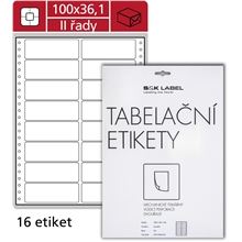 Tabelační etikety S&K Label - dvouřadé, 100 x 36,1mm, 400 ks