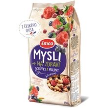 Křupavé mysli Emco - borůvky a maliny, 750 g