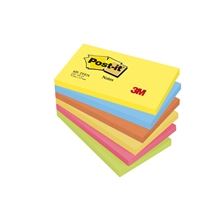 Samolepící bloček Post-it - 76 x 127 mm, energické barvy, 6 x 100 lístků