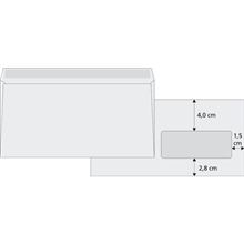 Obálky DL - s vnitřním tiskem a okénkem vpravo, navlhčovací lepidlo, 1 000 ks