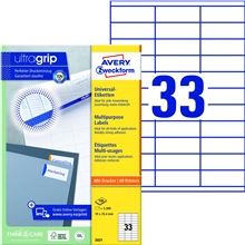Univerzální etikety Avery Zweckform - bílé, 70 x 25,4 mm, 3 300 ks