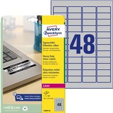 Velmi odolné polyesterové etikety Avery Zweckform - stříbrné, 45,7 x 21,2 mm, 960 ks