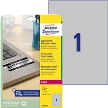 Velmi odolné polyesterové etikety Avery Zweckform - stříbrné, 210 x 297 mm, 20 ks