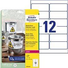 Velmi odolné polyesterové etikety Avery Zweckform - bílé, 99,1 x 42,3 mm, 240 ks