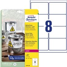 Velmi odolné polyesterové etikety Avery Zweckform - bílé, 99,1 x 67,7 mm, 160 ks