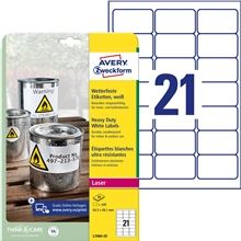 Velmi odolné polyesterové etikety Avery Zweckform - bílé, 63,5 x 38,1 mm, 420 ks
