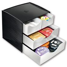 Organizér do kuchyňky Cep - plastový, 4 zásuvky, černá/šedá