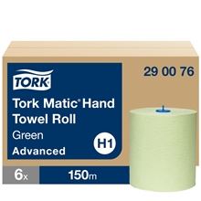 Papírové ručníky v roli Tork Matic - H1, 2vrstvé, zelené, 6 rolí
