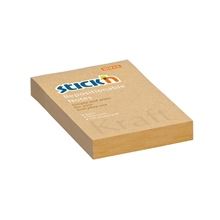 Samolepicí bloček Stick'n by Hopax KRAFT - 76 x 51 mm, přírodně hnědý, 100 lístků