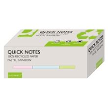 Samolepicí bloček recyklovaný Q-Connect - 38 x 51 mm, pastelové barvy, 12 x 100 lístků