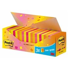 Samolepící bloček Post-it - 76 x 76 mm, neonové barvy, 24 x 100 lístků