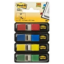 Samolepící záložky Post-it® v zásobníku - 11,9 x 43,2 mm, 4 barvy