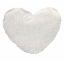 Potah na polštář pro potisk Linen - tvar srdce, 44 x 38 cm, lněný vzhled, světle béžový