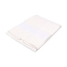 Froté ručník s bílou bordurou pro potisk - 50 x 100 cm, bílý