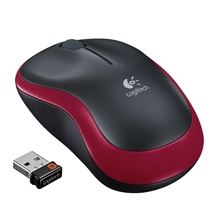 Bezdrátová myš Logitech M185 - optická - červená