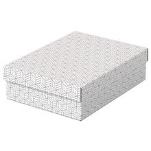 Úložné a dárkové krabice Esselte Home - střední, nízké, bílé, 3 ks