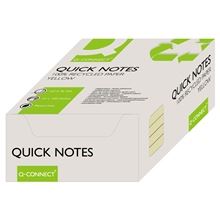Samolepicí bloček recyklovaný Q-Connect - 127 x 76 mm, žlutý, 12 x 100 lístků