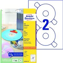 Etikety na CD Avery Zweckform - bílé, průměr 117 mm, 50 ks