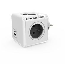 Rozbočovací zásuvka PowerCube Original - 4 x zásuvky, USB A+C, šedá