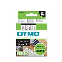Páska Dymo D1 - bílá, šířka 6 mm, návin 7m, černé písmo