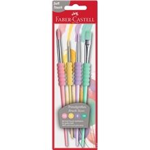 Sada štětců Faber-Castell Soft Touch - pastelové, 4 ks